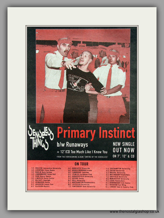 Senseless Things. Primary Instinct, Also Tour Dates. Original Vintage Advert 1993 (ref AD10321)