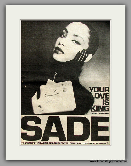 Sade. Your Love Is King. Original Vintage Advert 1984 (ref AD10323)