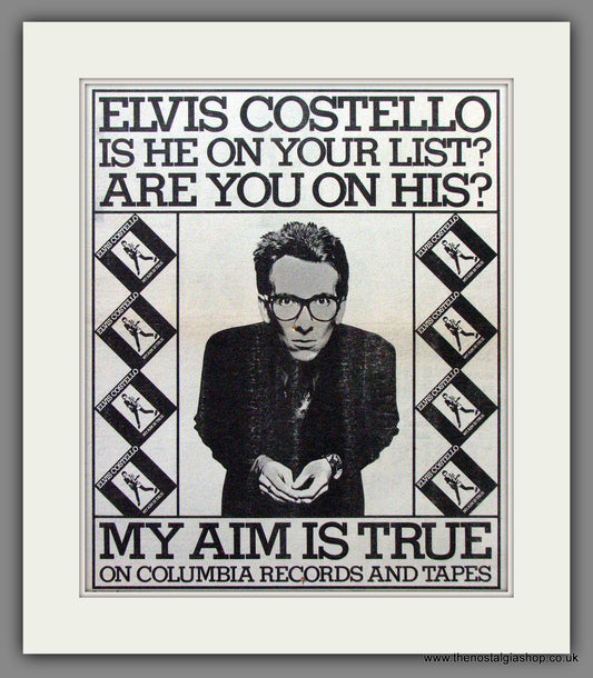 Elvis Costello My Aim Is True. Original Advert 1978 (ref AD12800)