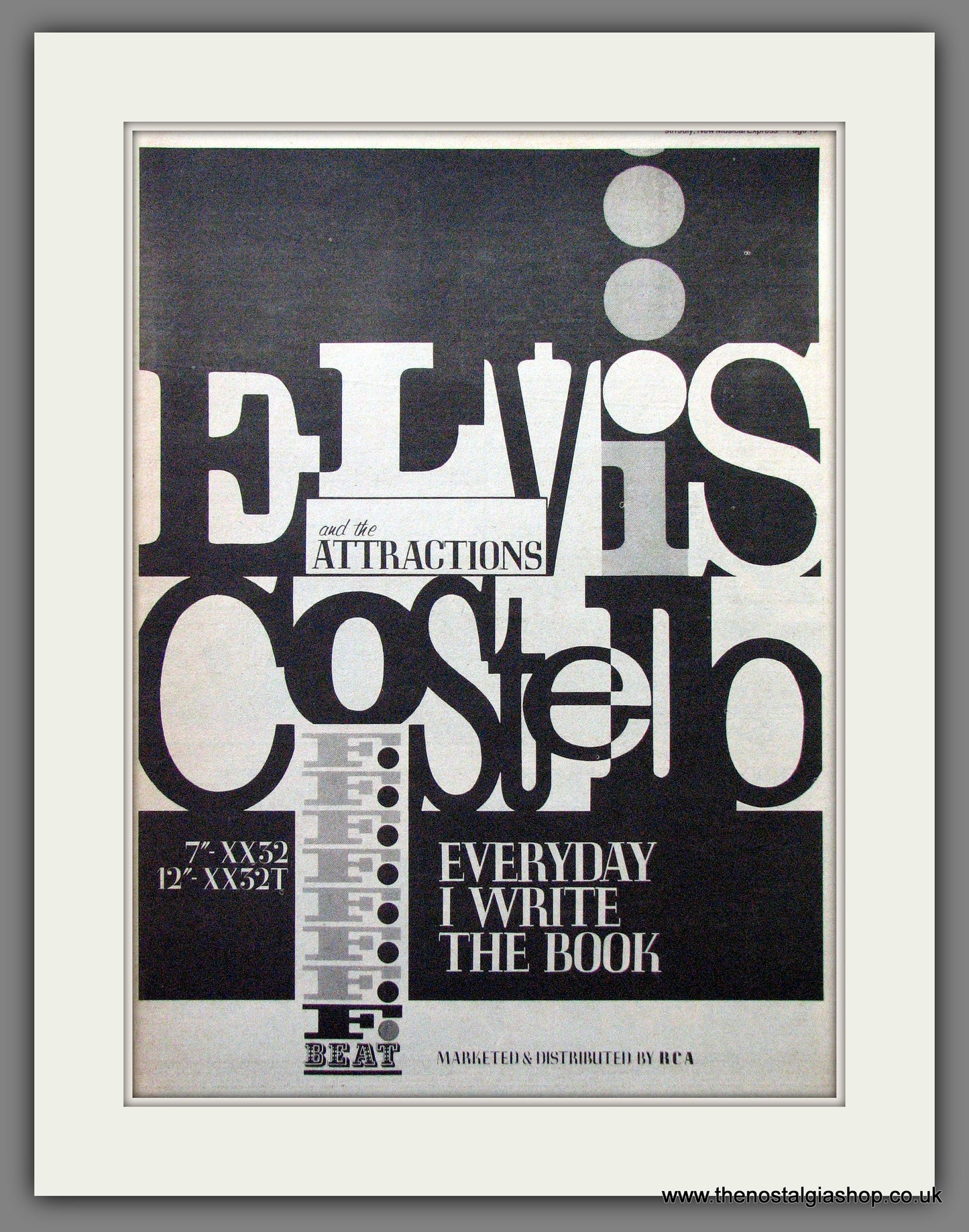 Elvis Costello & The Attractions Everyday I Write The Book. Original Advert 1983 (ref AD12804)