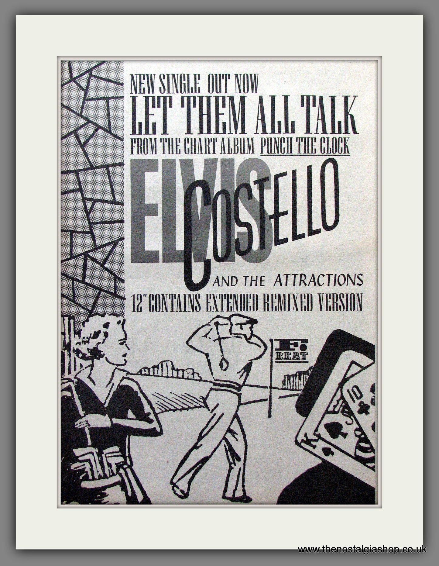 Elvis Costello & The Attractions Let Them All Talk. Original Advert 1983 (ref AD12806)