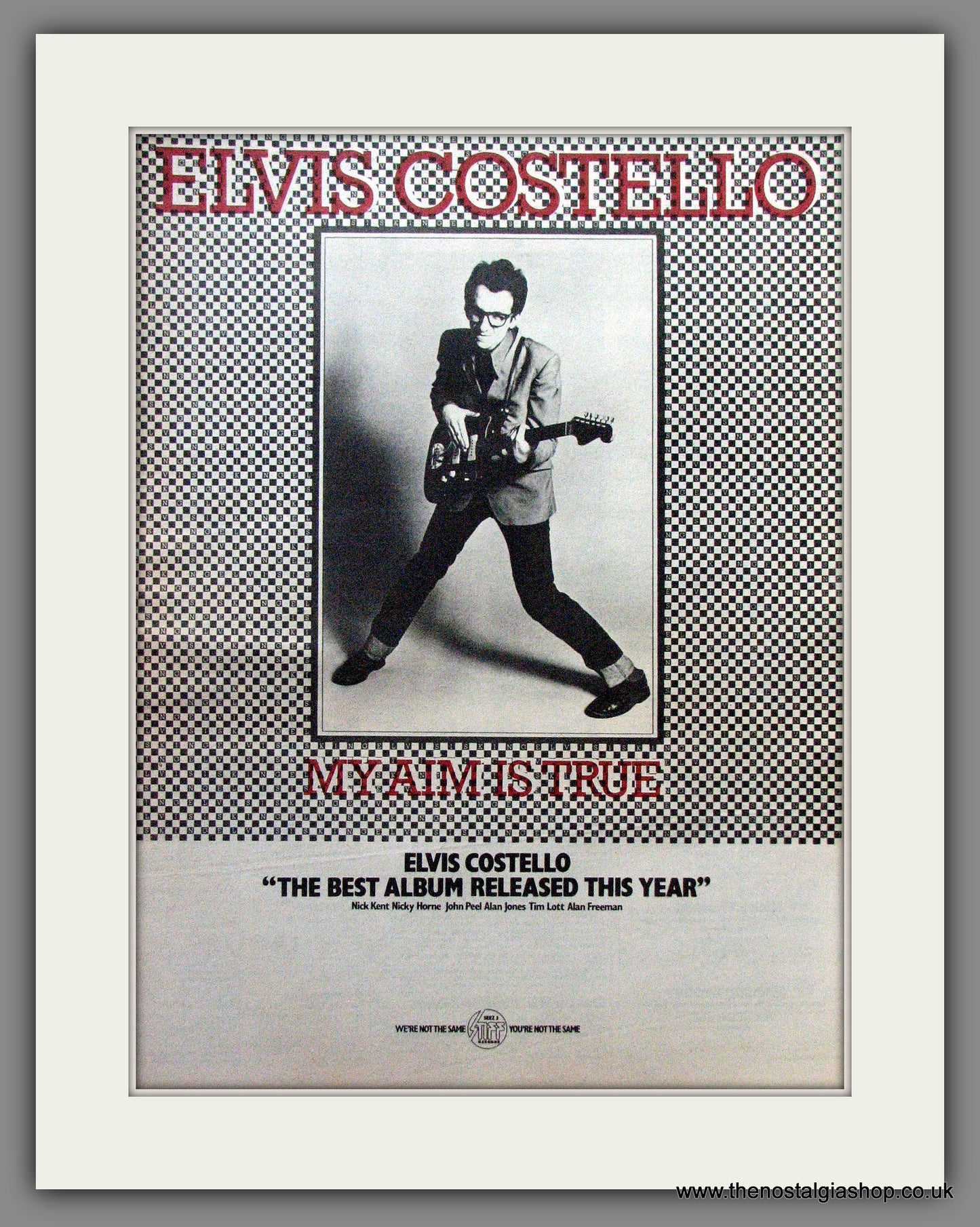 Elvis Costello My Aim Is True. Original Advert 1977 (ref AD12812)