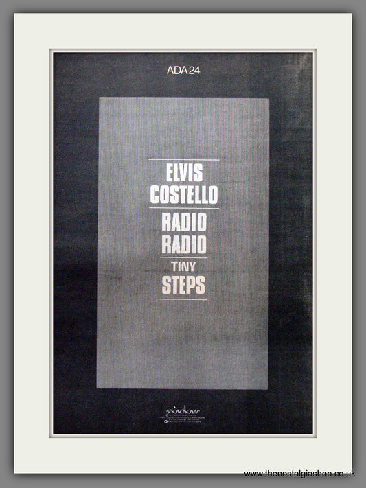 Elvis Costello Radio Radio, Tiny Steps. Original Advert 1978 (ref AD12815)