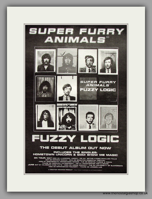 Super Furry Animals. Fuzzy Logic. Original Vintage Advert 1996 (ref AD10341)