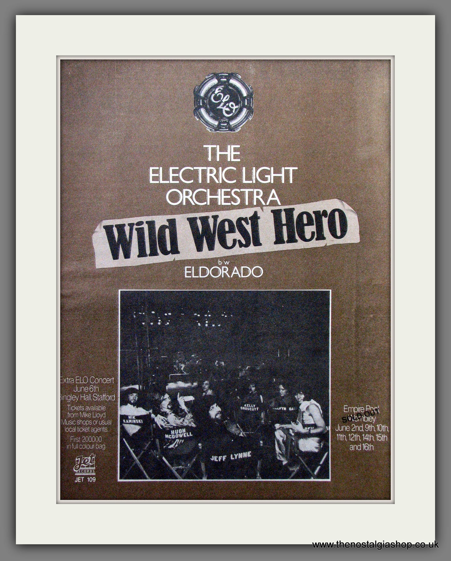 The Electric Light Orchestra Wild West Hero. Original Advert 1978 (ref AD12818)