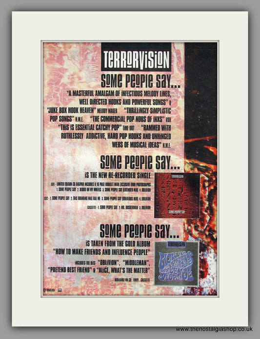 Terrorvision. Some People Say. Original Vintage Advert 1995 (ref AD10344)