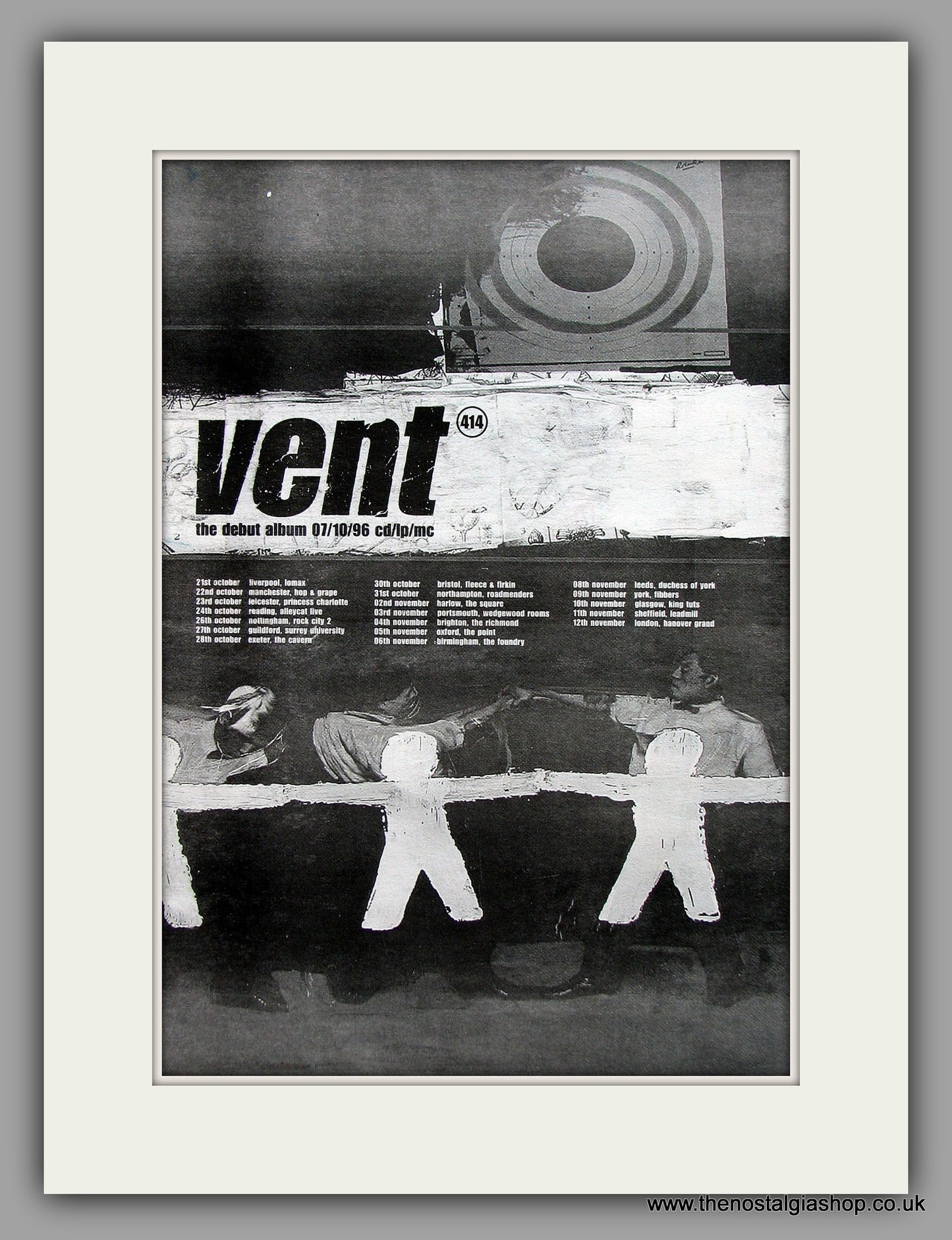 Vent. Debut Album and UK Tour. Original Vintage Advert 1996 (ref AD10350)