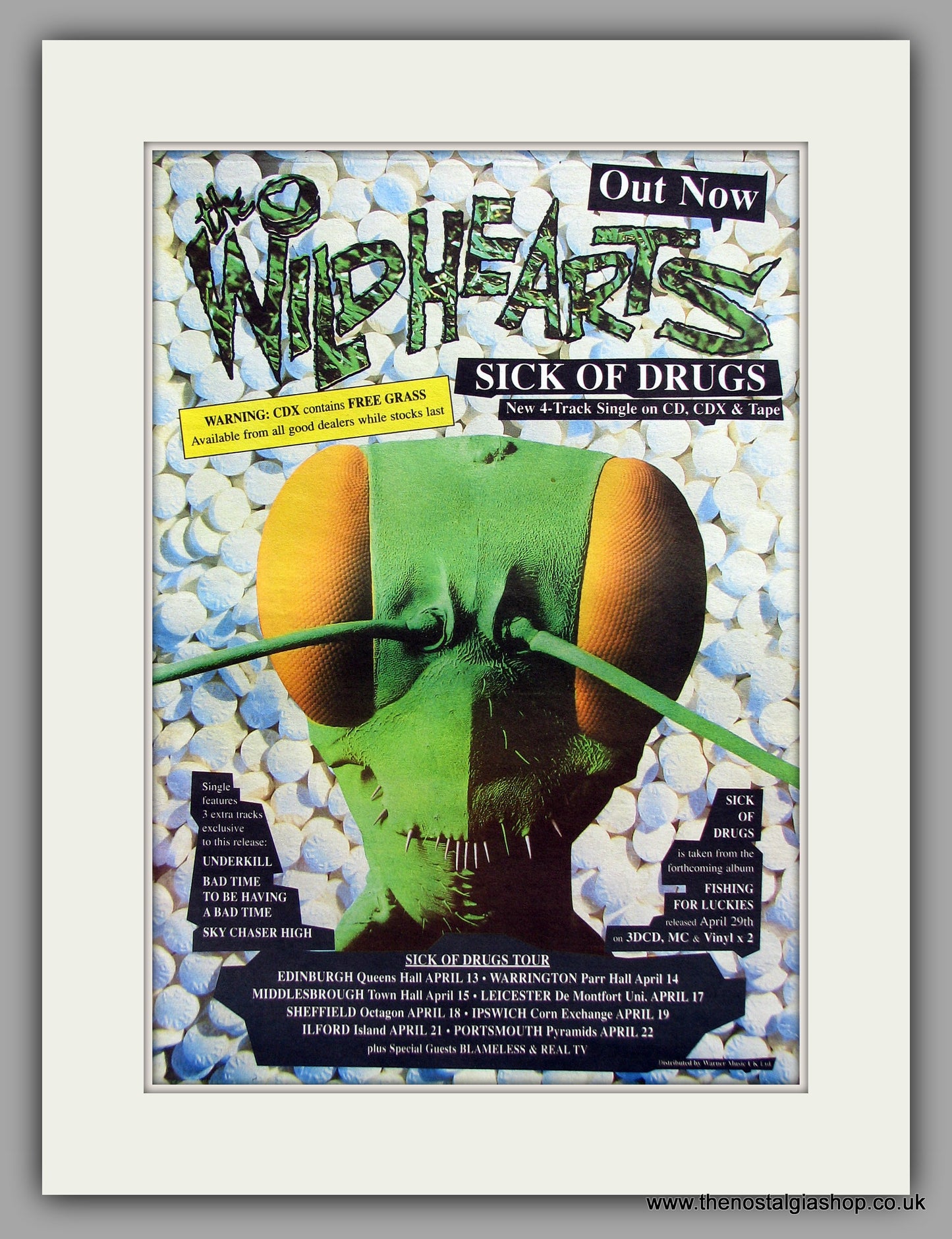 Wildhearts. Sick Of Drugs and UK Tour. Original Vintage Advert 1996 (ref AD10351)