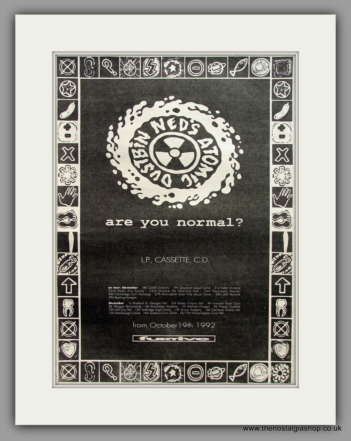 Ned's Atomic Dustbin. Are You Normal. Original Vintage Advert 1992 (ref AD10354)