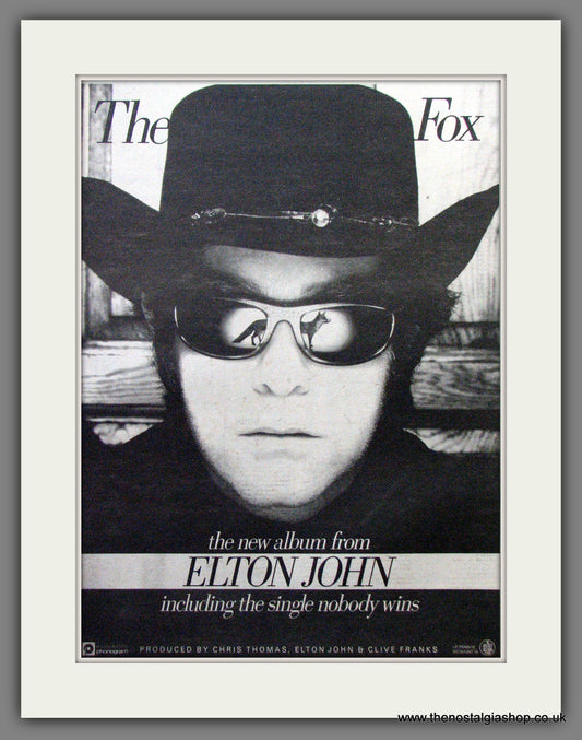 Elton John The Fox. Original Advert 1981 (ref AD12839)