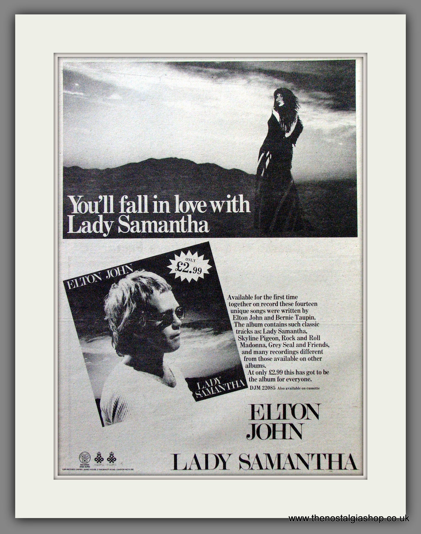 Elton John Lady Samantha. Original Advert 1980 (ref AD12841)