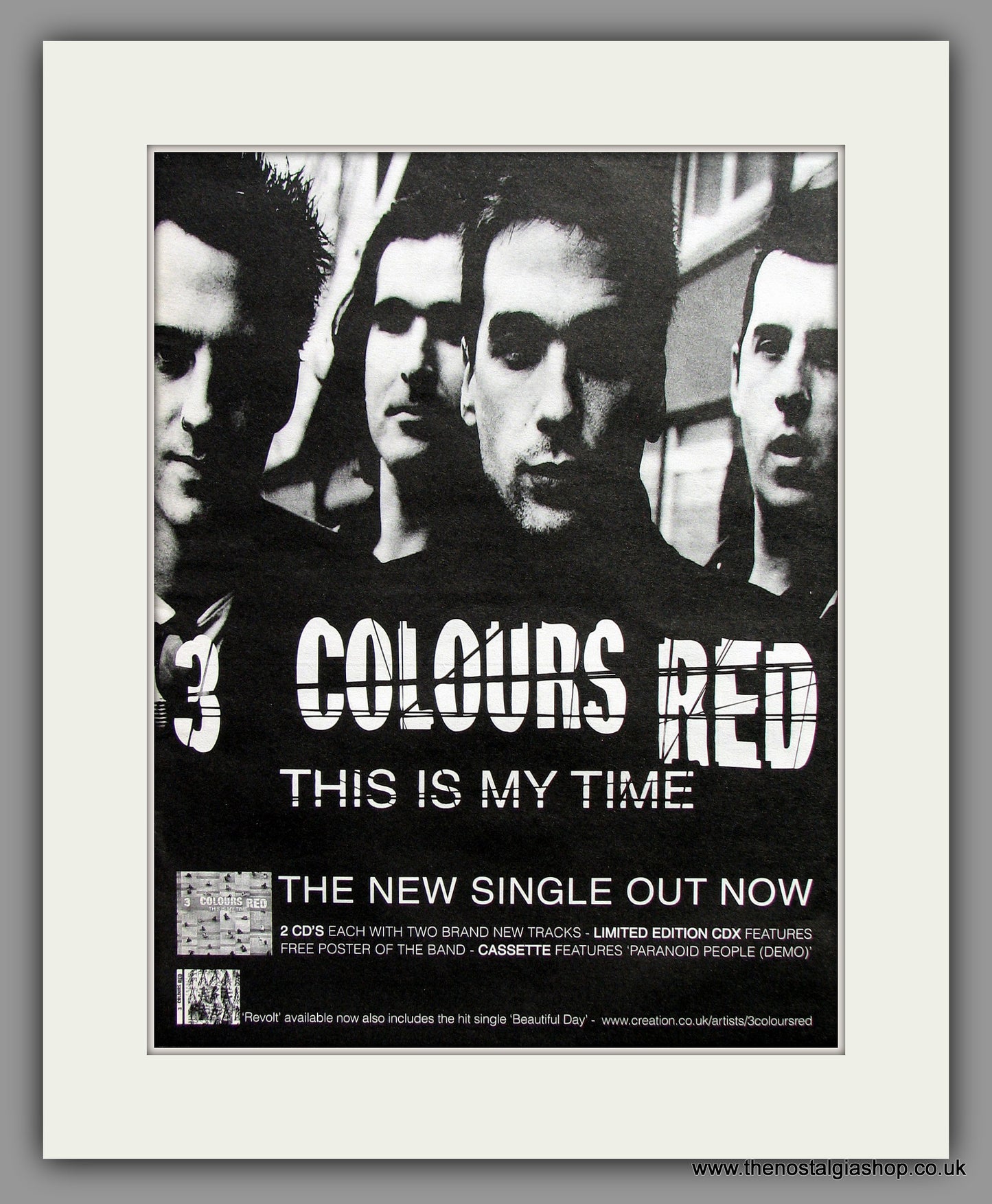 Three Colours Red. This Is My Time. Original Vintage Advert 1999 (ref AD10367)