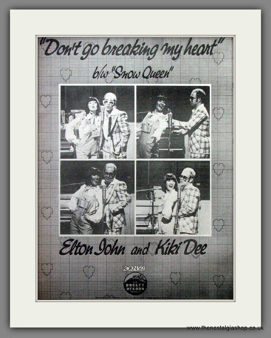 Elton John Kiki Dee Don't Go Breaking My Heart. Original Advert 1976 (ref AD12846)