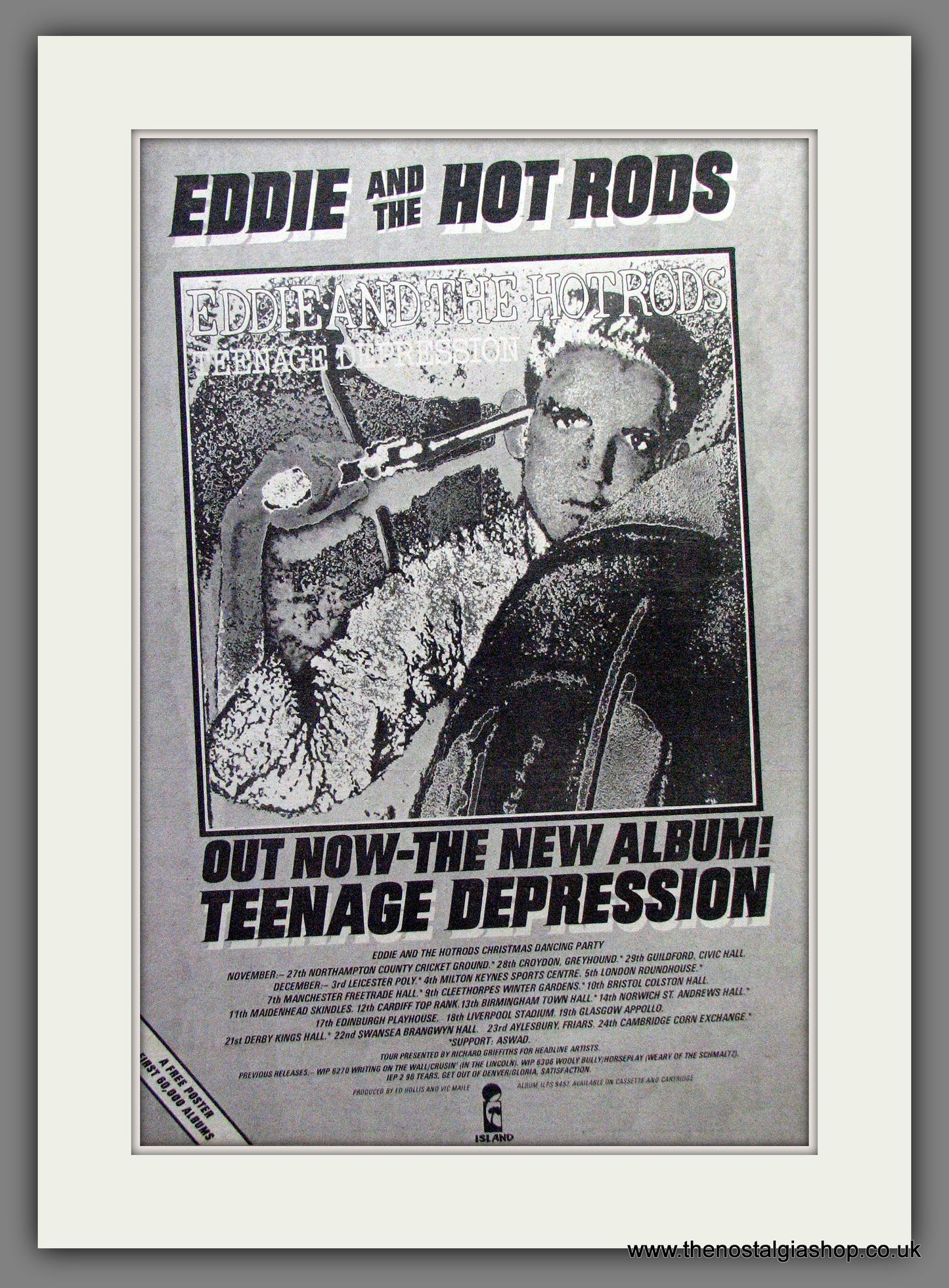 Eddie & The Hot Rods Teenage Depression. Original Advert 1976 (ref AD12853)