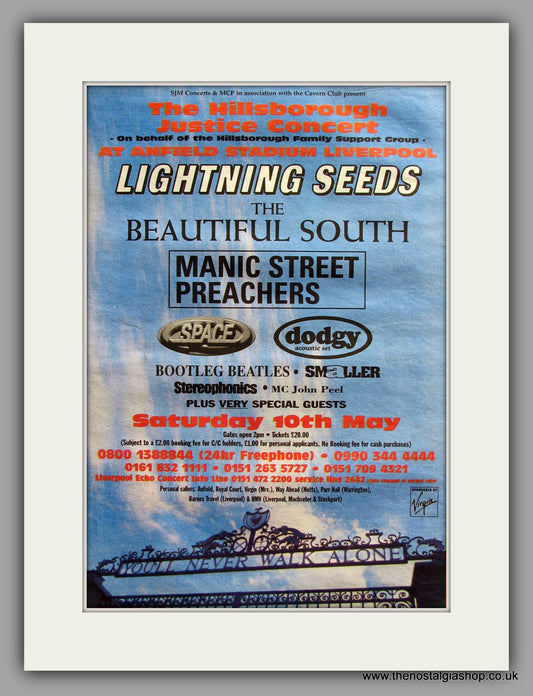 Hillsborough Justice Concert.  Original Vintage Advert 1997 (ref AD10578)