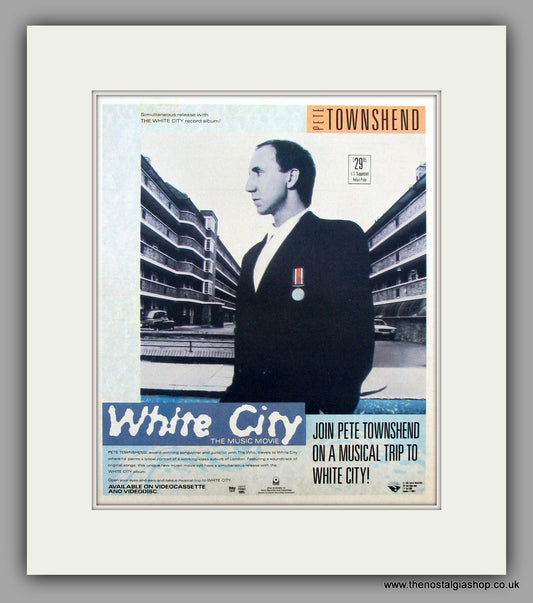 Pete Townshend White City . Original Vintage Advert 1985 (ref AD10370)