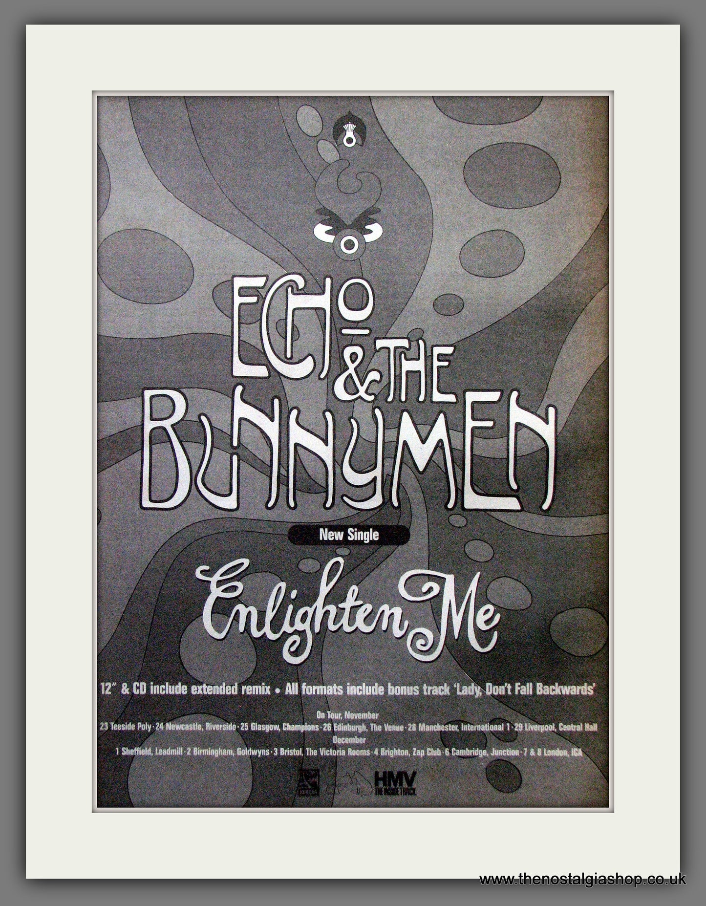 Echo And The Bunnymen Enlighten Me. Original Advert 1990 (ref AD12867)