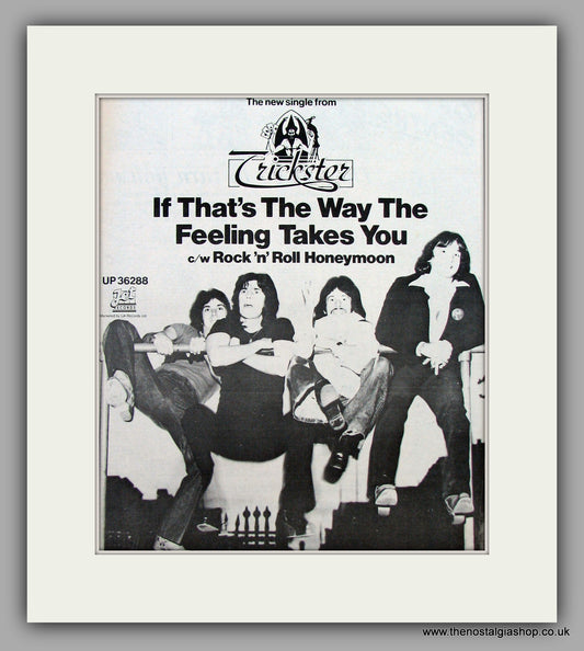 Crickster If That's The Way The Feeling Takes You.  Original Vintage Advert 1977 (ref AD10375)