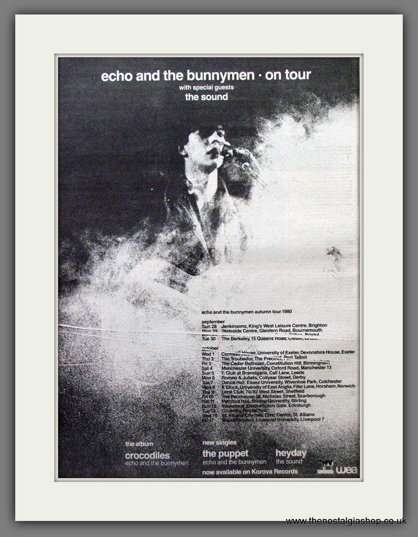 Echo & The Bunnymen On Tour. Original Advert 1980 (ref AD12873)