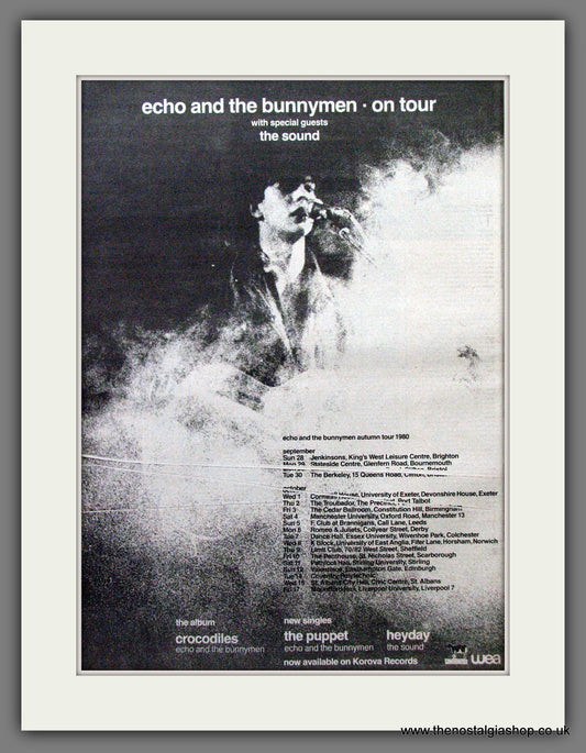 Echo & The Bunnymen On Tour. Original Advert 1980 (ref AD12873)