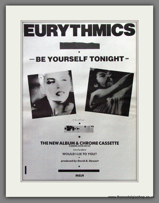 Eurythmics Be Yourself Tonight. Original Advert 1985 (ref AD12875)