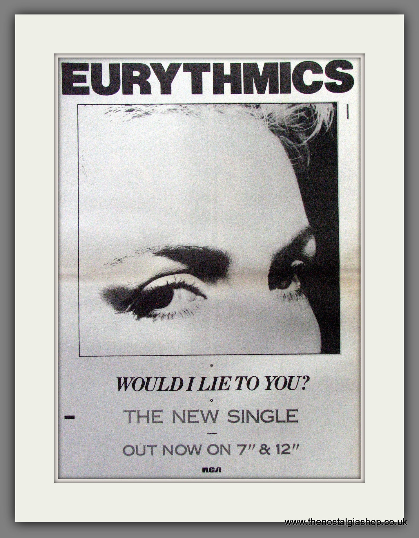 Eurythmics  Would I Lie To You. Original Advert 1985 (ref AD12881)