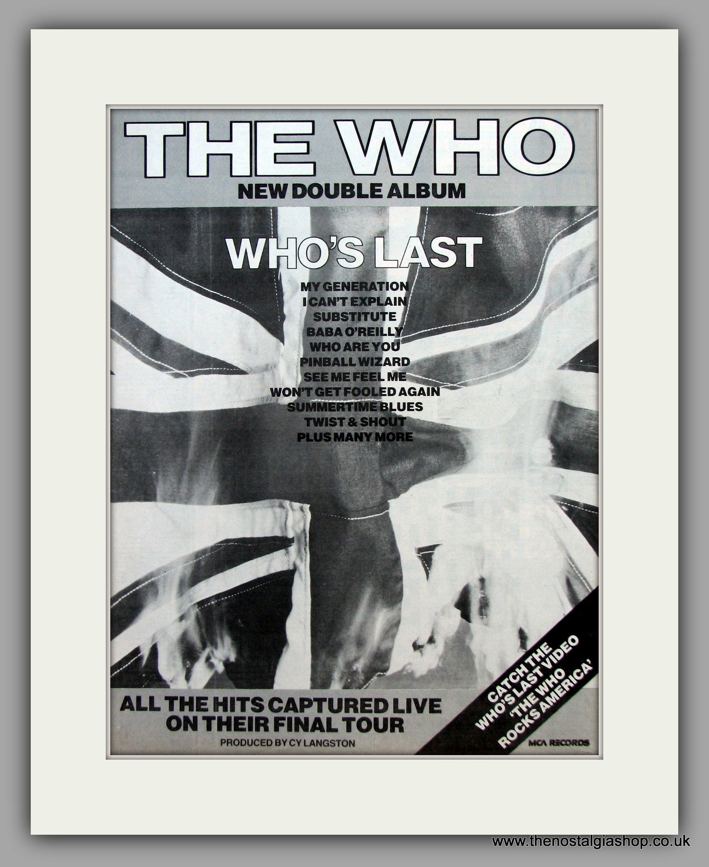 Who (The) Who's Last.  Original Vintage Advert 1984 (ref AD10391)