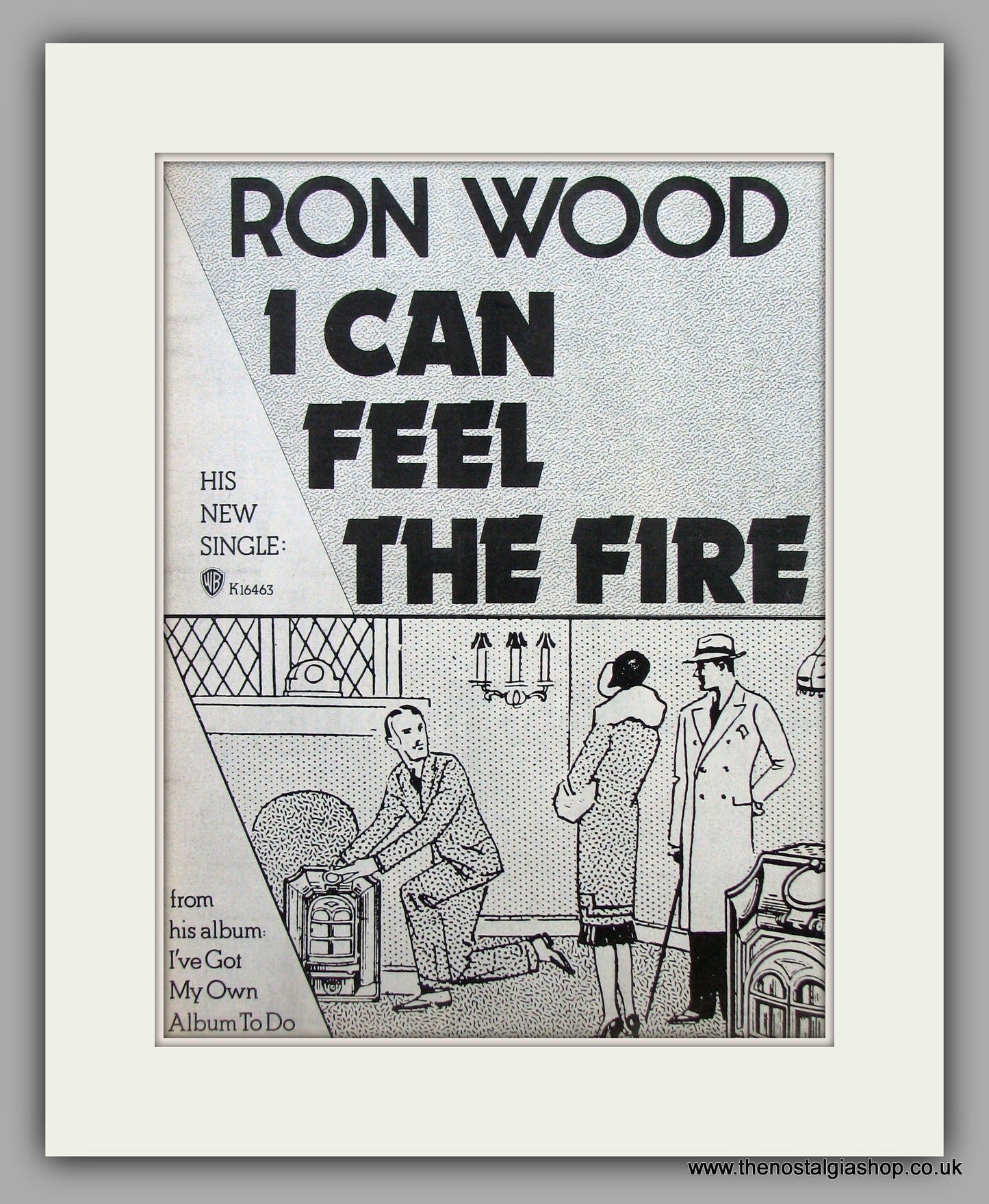 Ron Wood. I Can Feel The Fire.  Original Vintage Advert 1974 (ref AD10397)