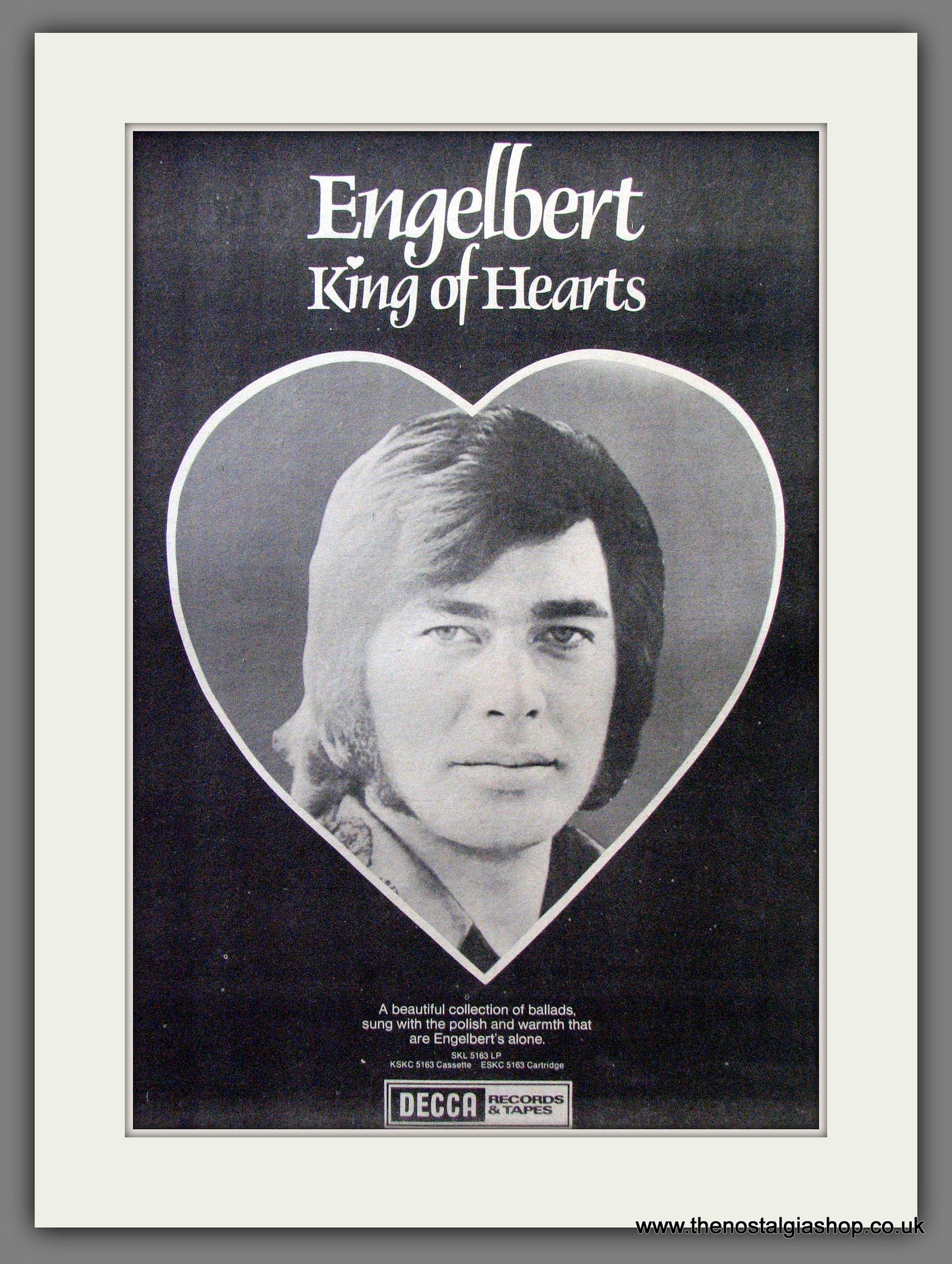 Engelbert Humperdinck King Of Hearts. Original Advert 1973 (ref AD12893)