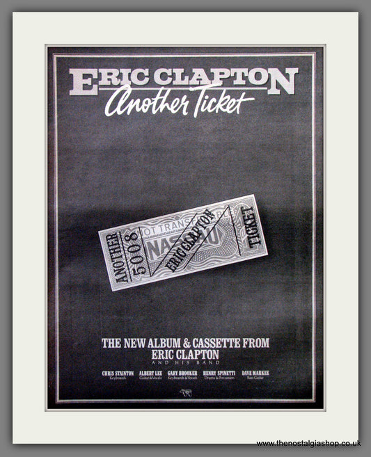 Eric Clapton Another Ticket. Original Advert 1981 (ref AD12903)