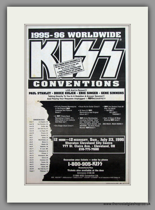 Kiss Conventions 1995-96.  Original Vintage Advert 1995 (ref AD10413)