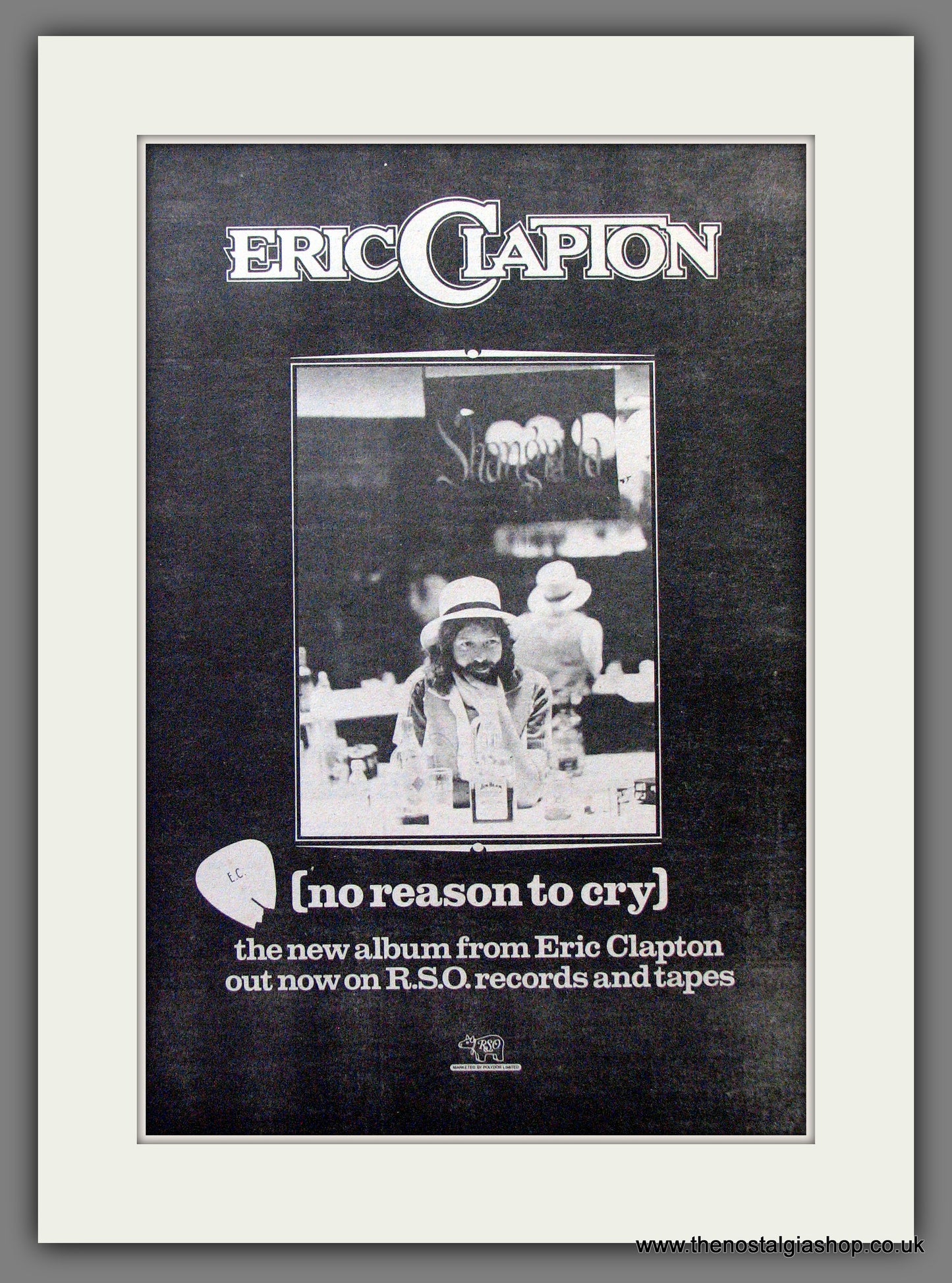 Eric Clapton No Reason To Cry. Original Advert 1976 (ref AD12906)