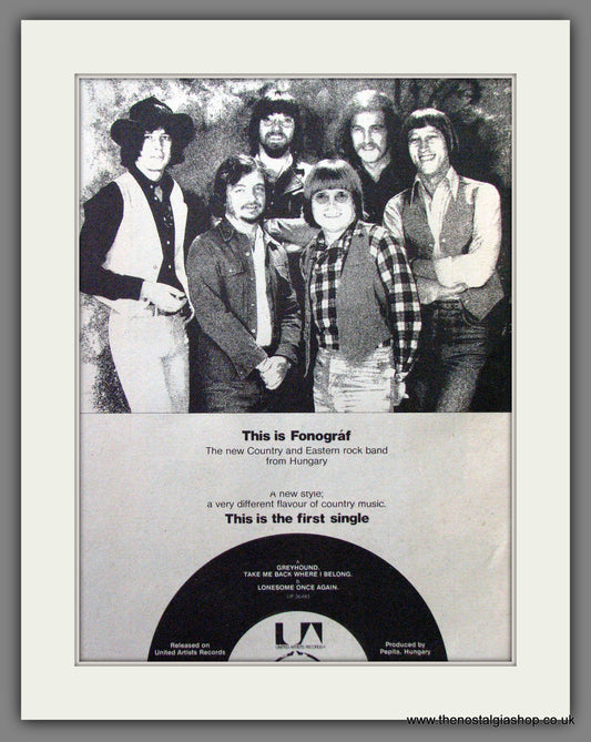 Fonograf First Single. Original Advert 1979 (ref AD12940)