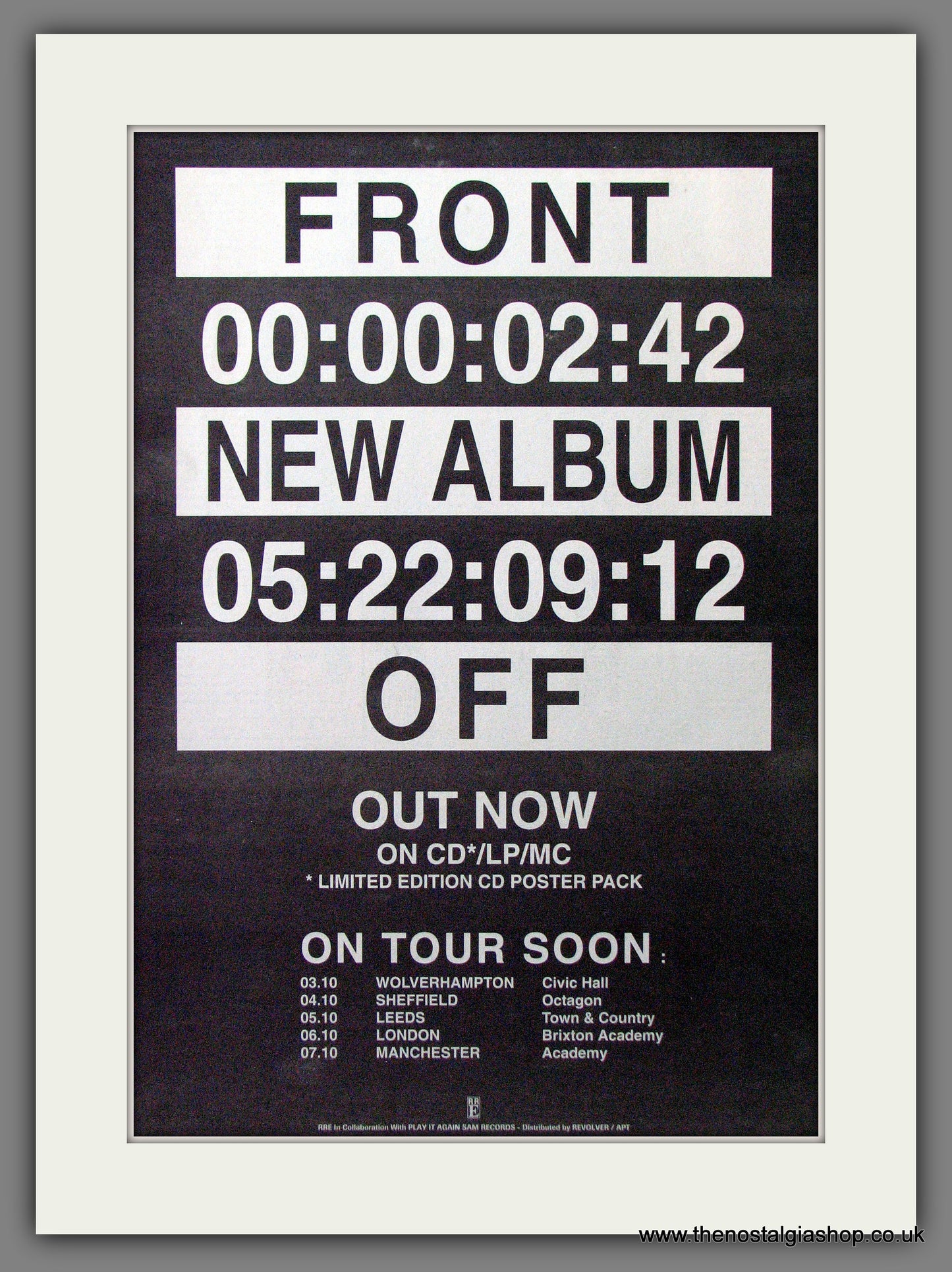 Front 242 New Album Tour Soon. Original Advert 1993 (ref AD12947)