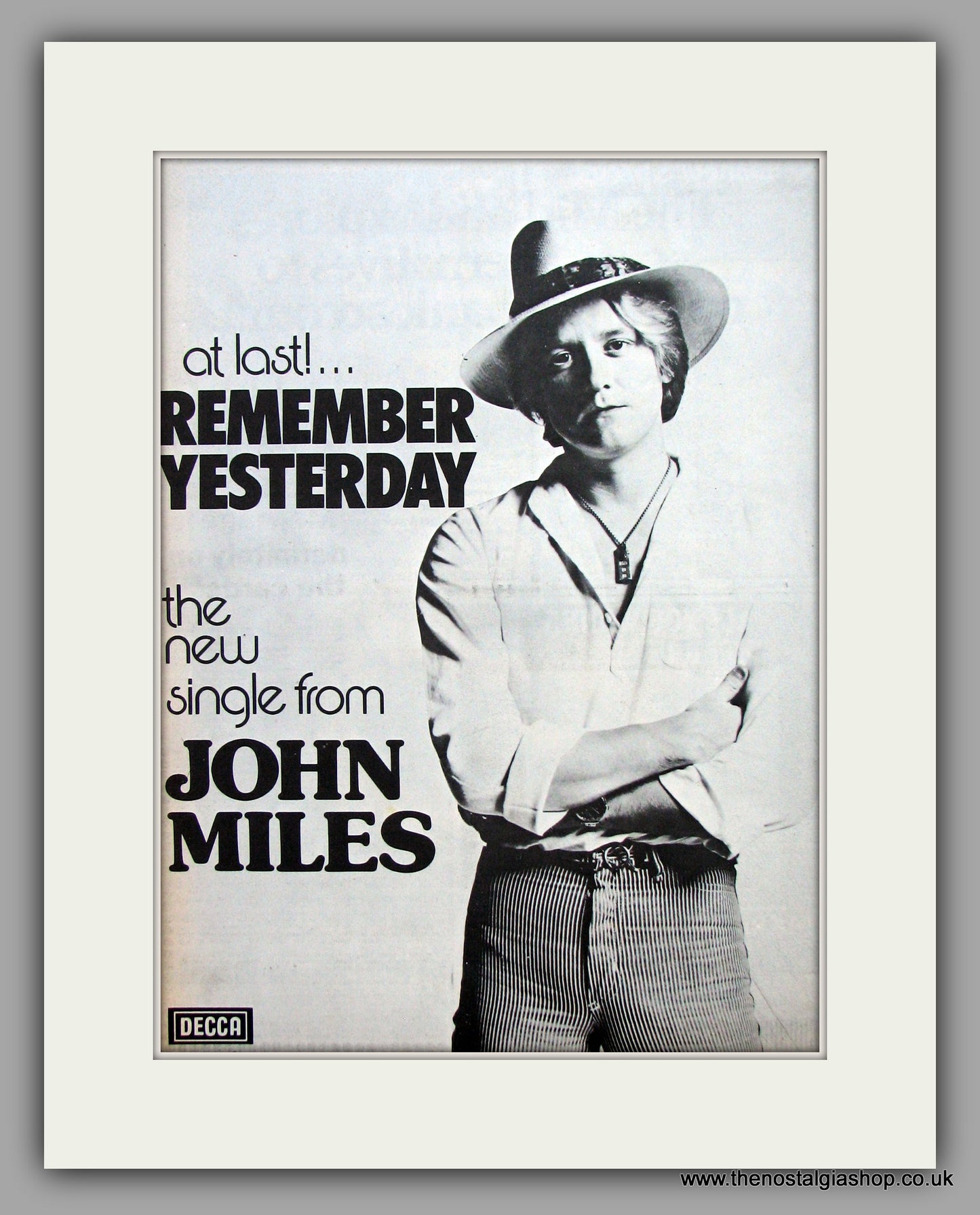 John Miles. Remember Yesterday.  Original Vintage Advert 1976 (ref AD10438)