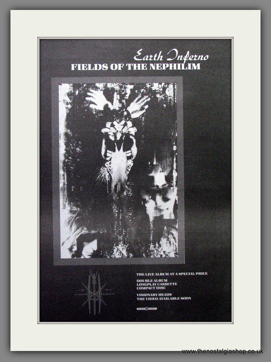 Fields Of Nephilim Earth Inferno. Original Advert 1991 (ref AD12976)