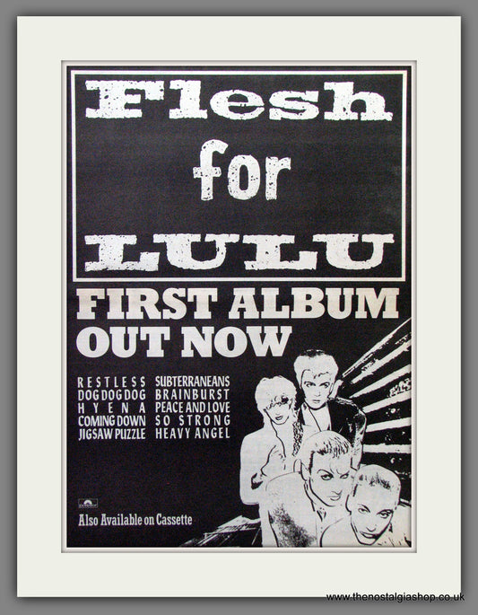 Flesh For Lulu First Album. Original Advert 1984 (ref AD13021)