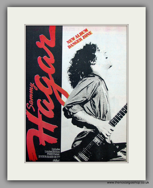 Sammy Hagar. Danger Zone.  Original Vintage Advert 1980 (ref AD10465)