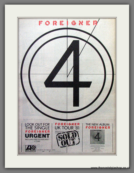 Foreigner 4. Original Advert 1981 (ref AD13033)