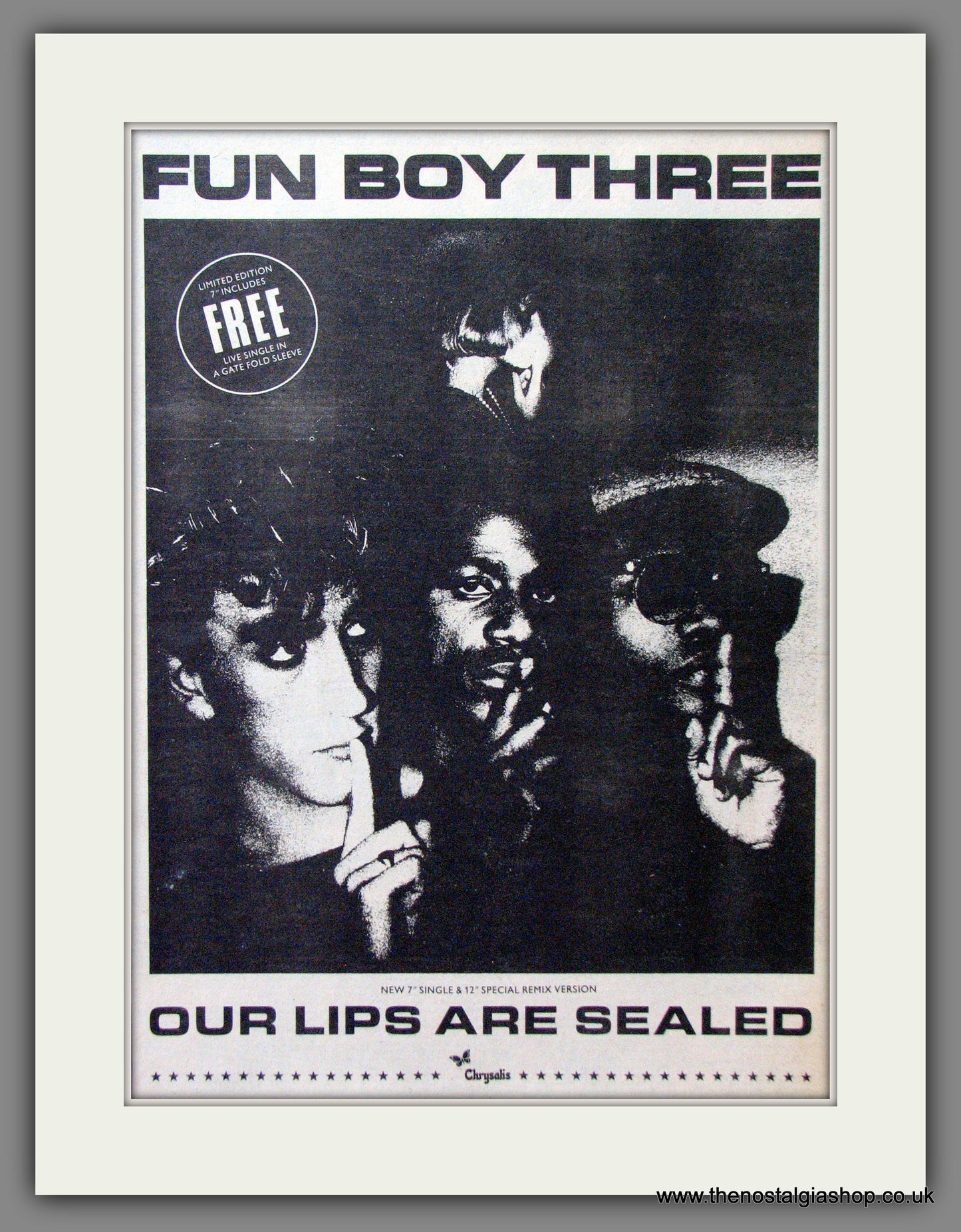 Fun Boy Three Our Lips Are Sealed. Original Advert 1983 (ref AD13059)