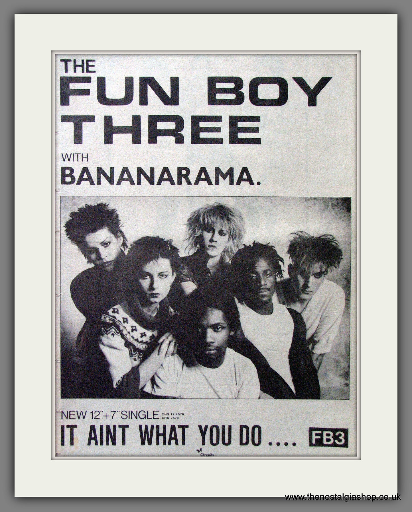 Fun Boy Three & Bananarama It Aint What You Do. Original Advert 1982 (ref AD13060)