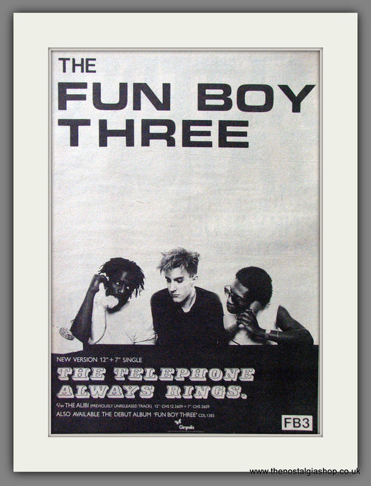 Fun Boy Three The Telephone Always Rings. Original Advert 1982 (ref AD13061)