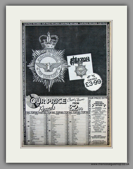 Saxon-Strong Arm Of The Law.  Original Vintage Advert 1980 (ref AD10498)