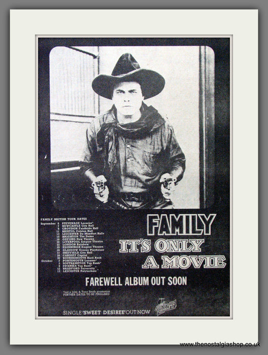 Family It's Only A Movie Tour Dates. Original Advert 1973 (ref AD13093)