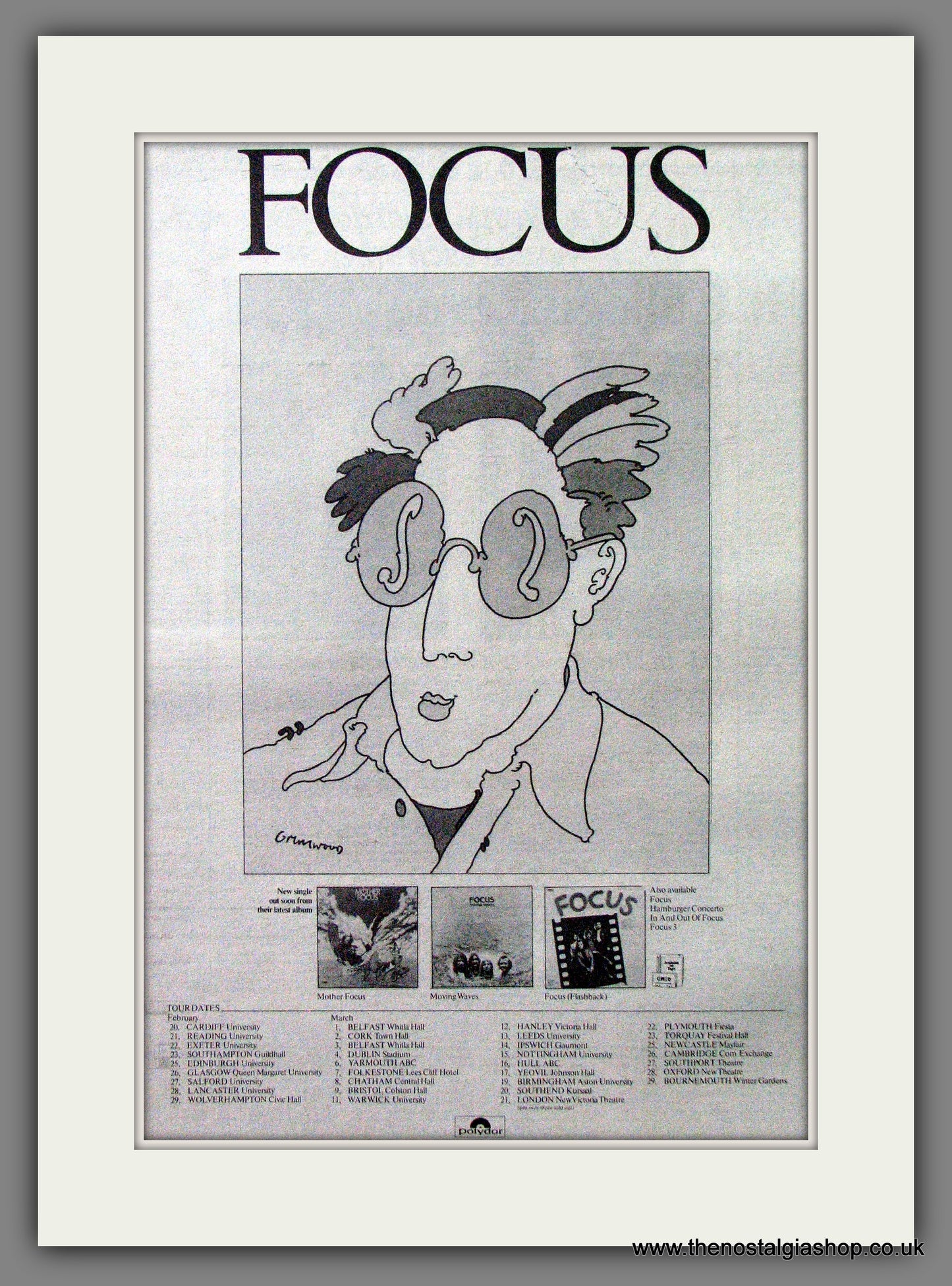 Focus Tour Dates. Original Advert 1976 (ref AD13097)