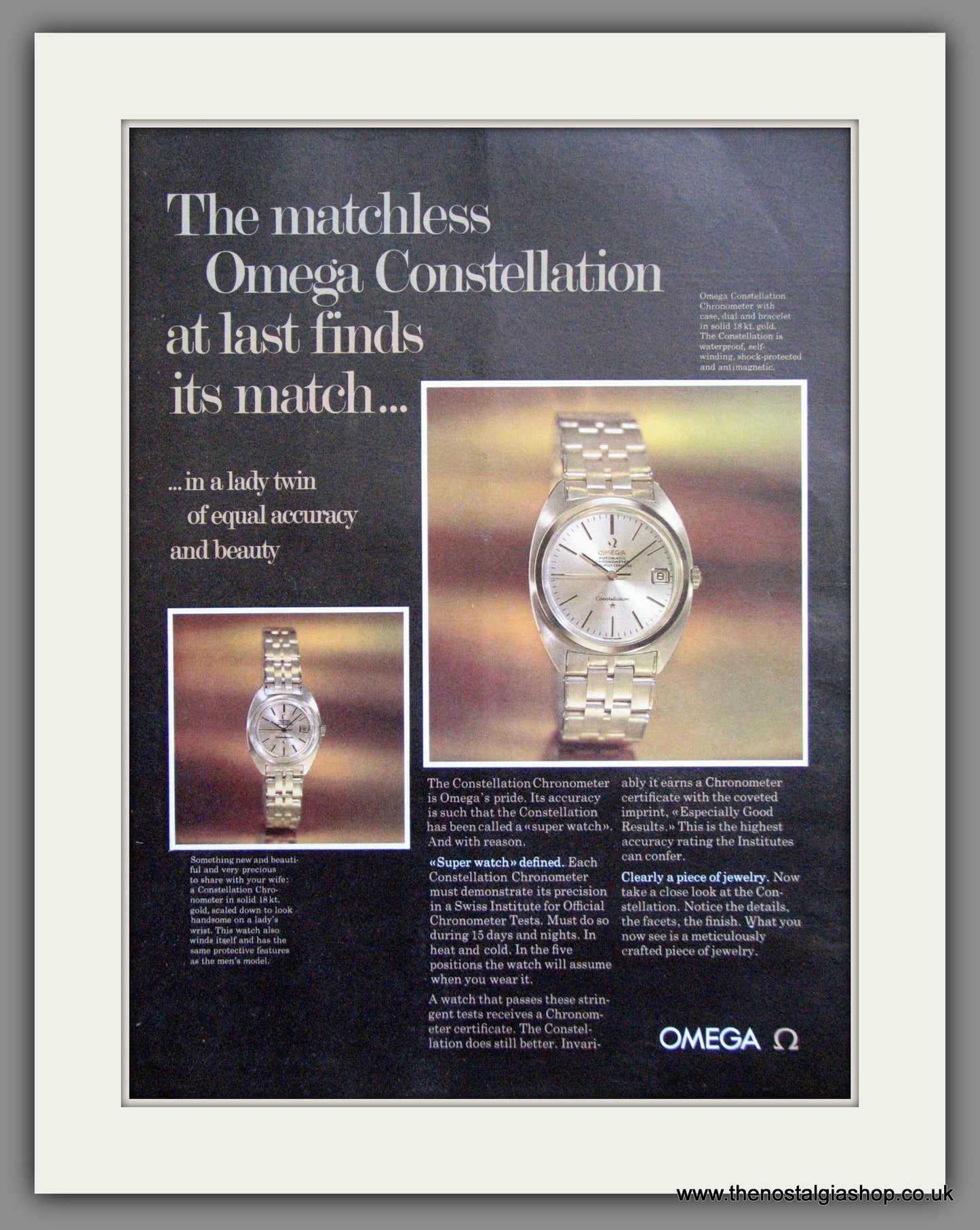 Omega Constellation Watches. Original Advert 1969 (ref AD300151)