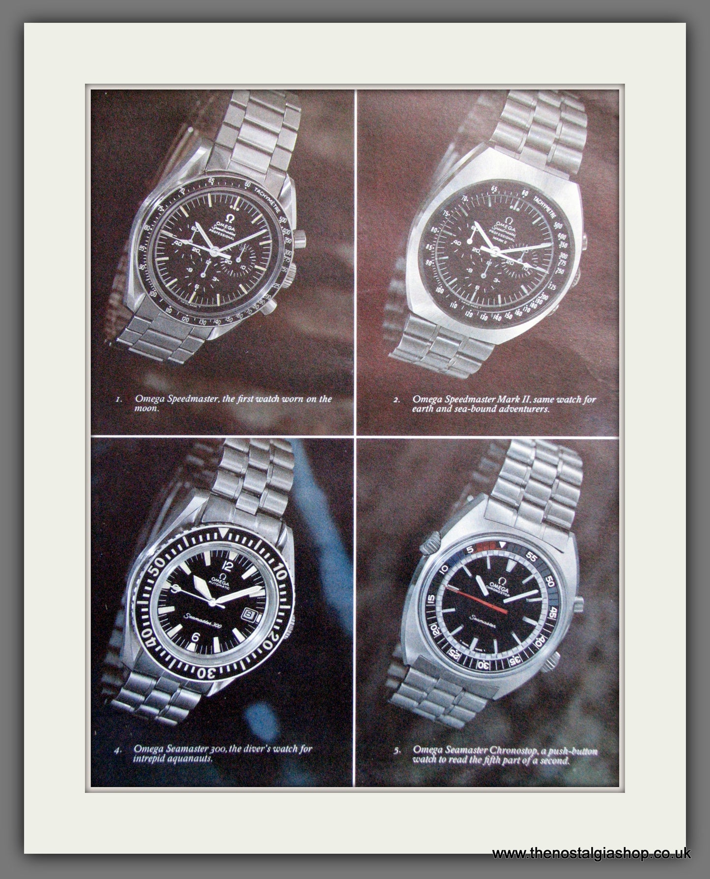 Omega Speedmaster and Seamaster Watches.  Original Double Advert 1970 (ref AD300144)