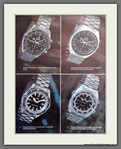 Omega Speedmaster and Seamaster Watches.  Original Double Advert 1970 (ref AD300144)