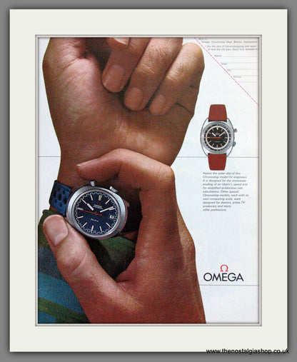 Omega Chronostop Watches.  Original Double Advert 1969 (ref AD300145)