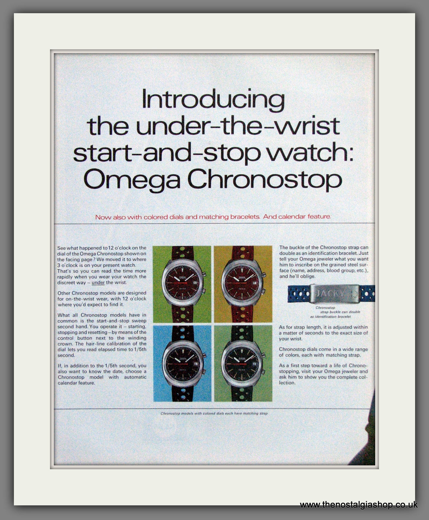 Omega Chronostop Watches.  Original Double Advert 1969 (ref AD300145)